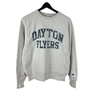 Mens Y2K Champion Reverse Weave Dayton Ohio Flyers Grey Sweatshirt Size S